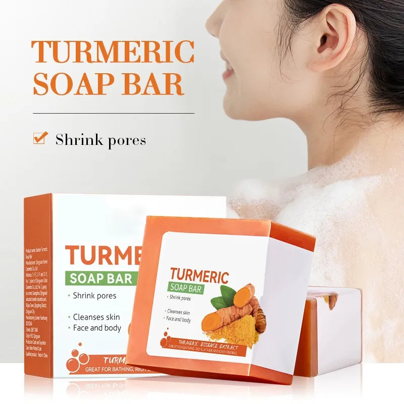 "Handmade Turmeric Brightening Soap – Gentle Skin & Body Cleanser"