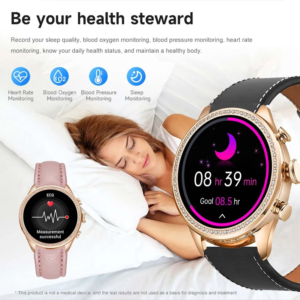 "1.28″ AMOLED Ladies Smartwatch – Always-On Display, Bluetooth Calling"