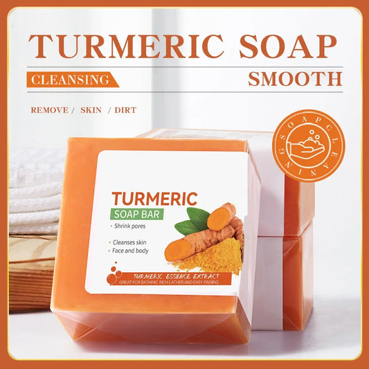 "Handmade Turmeric Brightening Soap – Gentle Skin & Body Cleanser"