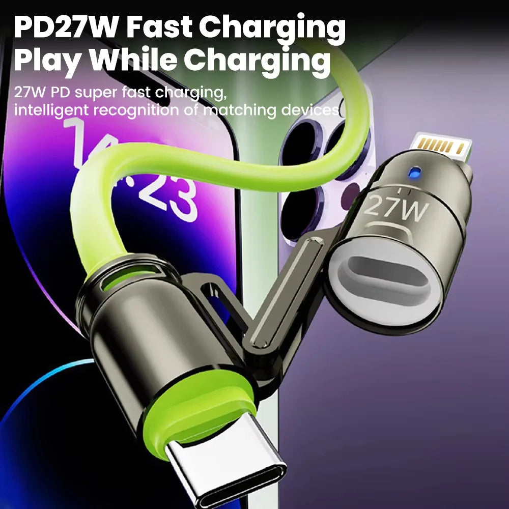 "4-in-1 240W Fast Charging & Data Cable for MacBook, Samsung