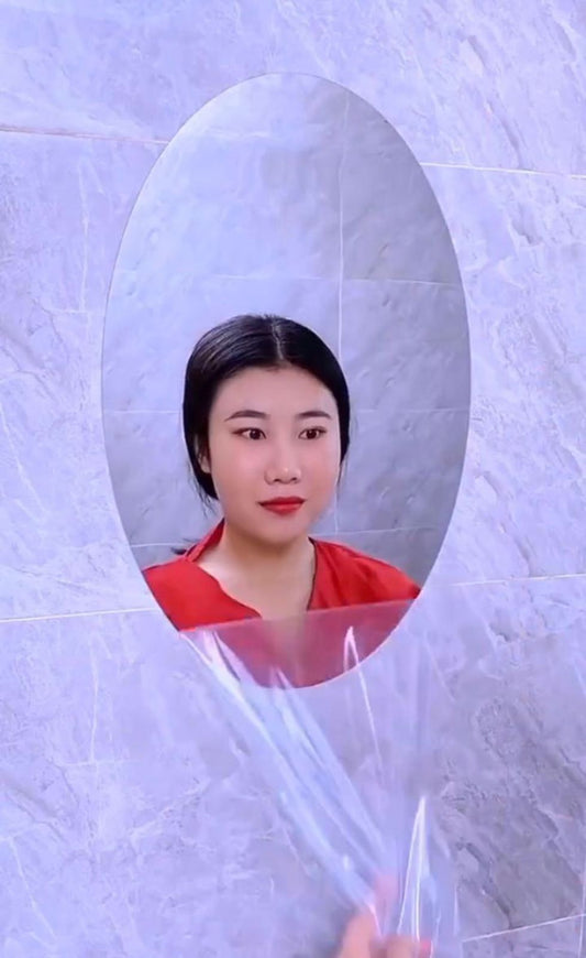 Oval Shaped Adhesive Mirror Sticker