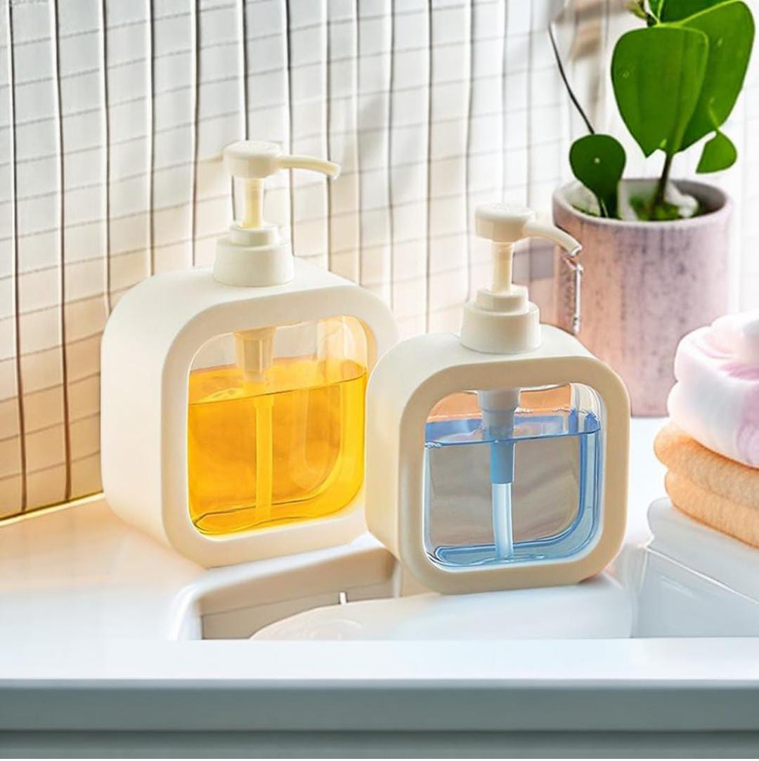 Refillable Wash Hand Liquid, Dish Detergent, Shampoo Lotion Bottle with Pump