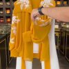 Women’s 3-piece Mustard Embroidered